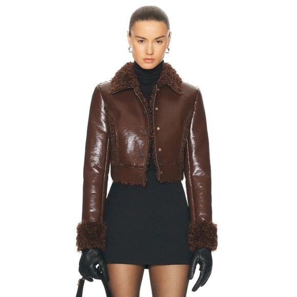 Cult Gaia Mercia Reversible Jacket in Java Brown 2 New Womens Coat - Picture 4 of 16